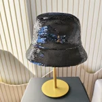 Prada, Sequin Bucket Hat, M, Black, New - Image 4