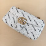 Gucci x Balenciaga, Gucci x Balenciaga Small GG Marmont Flap Bag, 26, White, Used Once - Image 19