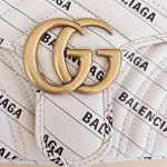 Gucci x Balenciaga, Gucci x Balenciaga Small GG Marmont Flap Bag, 26, White, Used Once - Image 20