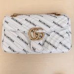 Gucci x Balenciaga, Gucci x Balenciaga Small GG Marmont Flap Bag, 26, White, Used Once - Image 21