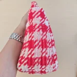 Miu Miu, Terry Cloth Houndstooth Tote, , Red, Very Very Like New - Image 23