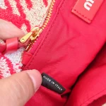 Miu Miu, Terry Cloth Houndstooth Tote, , Red, Very Very Like New - Image 27