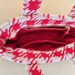 Miu Miu, Terry Cloth Houndstooth Tote, , Red, Very Very Like New - Image 28
