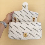 Gucci x Balenciaga, Gucci x Balenciaga Small GG Marmont Flap Bag, 26, White, Used Once - Image 24