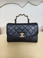 Chanel, Mini Flap Bag with Top Handle, 9", Black, Very Very Like New - Image 5