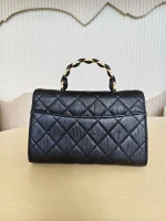 Chanel, Mini Flap Bag with Top Handle, 9", Black, Very Very Like New - Image 6