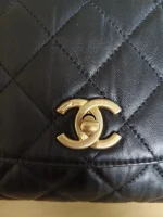 Chanel, Mini Flap Bag with Top Handle, 9", Black, Very Very Like New - Image 15