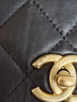 Chanel, Mini Flap Bag with Top Handle, 9", Black, Very Very Like New - Image 16