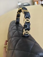 Chanel, Mini Flap Bag with Top Handle, 9", Black, Very Very Like New - Image 20