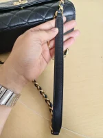 Chanel, Mini Flap Bag with Top Handle, 9", Black, Very Very Like New - Image 32