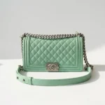 Chanel, Boy Flap Bag, 10", Green, Kept Unused