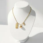 Louis Vuitton, Flying Ball Slim Necklace , , Gold, Like New