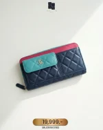 Chanel, Classic Zippy Long Wallet, , Navy Blue, Used Once