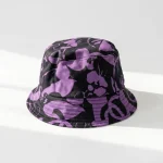Chanel, Allover Floral Double C Print Bucket Hat, L, Black, New