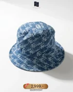 Fendi, Brush Lettering Denim Bucket Hat, M, Blue, New