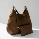 Gucci, GG Suede B Shoulder Bag, , Brown, Very Very  Good