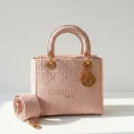 Dior, Medium Lady D-Lite, Medium, Pink, Very Very  Good