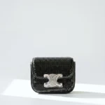 Celine, Mini Triompe Bag in Sequins , Mini, Black, New