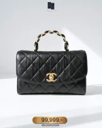 Chanel, Mini Flap Bag with Top Handle, 9", Black, Very Very Like New