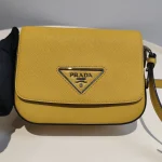 Prada, Saffiano Leather Shoulder Bag, , Yellow, Very Very  Good - Image 3