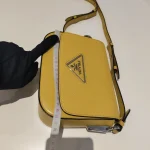 Prada, Saffiano Leather Shoulder Bag, , Yellow, Very Very  Good - Image 30