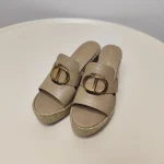 Dior, 30 Montaigne Wedge Slide, 38, Brown, Like New - Image 3