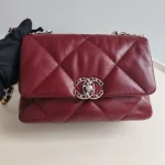 Chanel, 19 Flap Bag, 26, Red, Like New - Image 3