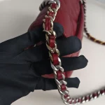 Chanel, 19 Flap Bag, 26, Red, Like New - Image 29
