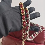 Chanel, 19 Flap Bag, 26, Red, Like New - Image 33