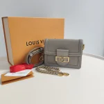 Louis Vuitton, Dauphine, Mini, Gray, Like New - Image 2