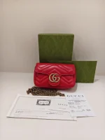 Gucci, GG Marmont , Supermini, Red, Like New - Image 2