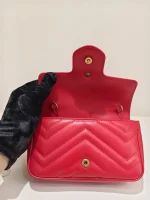 Gucci, GG Marmont , Supermini, Red, Like New - Image 19