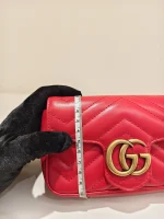 Gucci, GG Marmont , Supermini, Red, Like New - Image 32