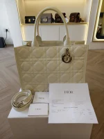 Dior, Book Tote, Medium, White, Very Good - Image 2