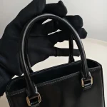 Prada, Small Brushed Leather Tote, , Black, Very Very  Good - Image 9