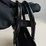 Prada, Small Brushed Leather Tote, , Black, Very Very  Good - Image 11