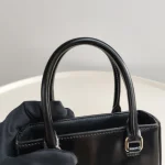 Prada, Small Brushed Leather Tote, , Black, Very Very  Good - Image 12