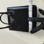 Prada, Small Brushed Leather Tote, , Black, Very Very  Good - Image 33