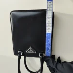 Prada, Small Brushed Leather Tote, , Black, Very Very  Good - Image 34