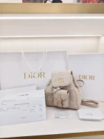 Dior, Caro Backpack, Small, Beige, Used Once - Image 2
