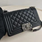 Chanel, Boy 8,  8", Black, Very Very  Good - Image 3