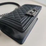 Chanel, Boy 8,  8", Black, Very Very  Good - Image 7
