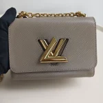 Louis Vuitton, Twist , PM, Gray, Like New - Image 3