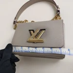 Louis Vuitton, Twist , PM, Gray, Like New - Image 38
