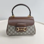 Gucci, Horsebit 1955 Mini Bag with Top Handle, Mini, Beige, Like New - Image 3