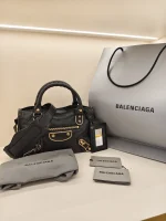 Balenciaga,  Classic Metallic Edge City Bag, Small, Black, Like New - 图片 3