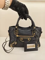 Balenciaga,  Classic Metallic Edge City Bag, Small, Black, Like New - 图片 13