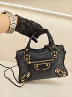 Balenciaga,  Classic Metallic Edge City Bag, Small, Black, Like New - 图片 14