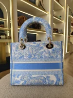 Dior, Medium Lady D-Lite, Medium, Blue, Very Very Like New - Image 10