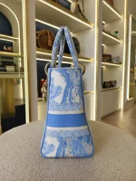 Dior, Medium Lady D-Lite, Medium, Blue, Very Very Like New - Image 14